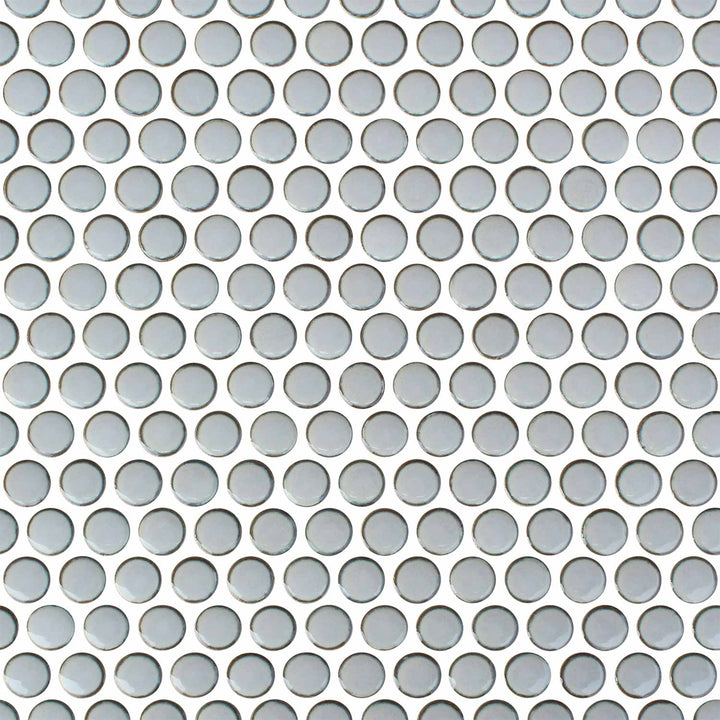 Pewter Gray Penny Round Porcelain Tile Mosaics