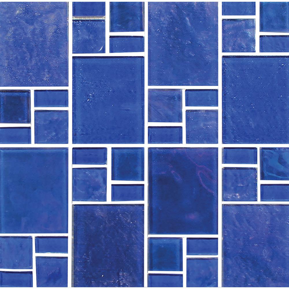 Piazza Cobalt Blue Random Glass Tile