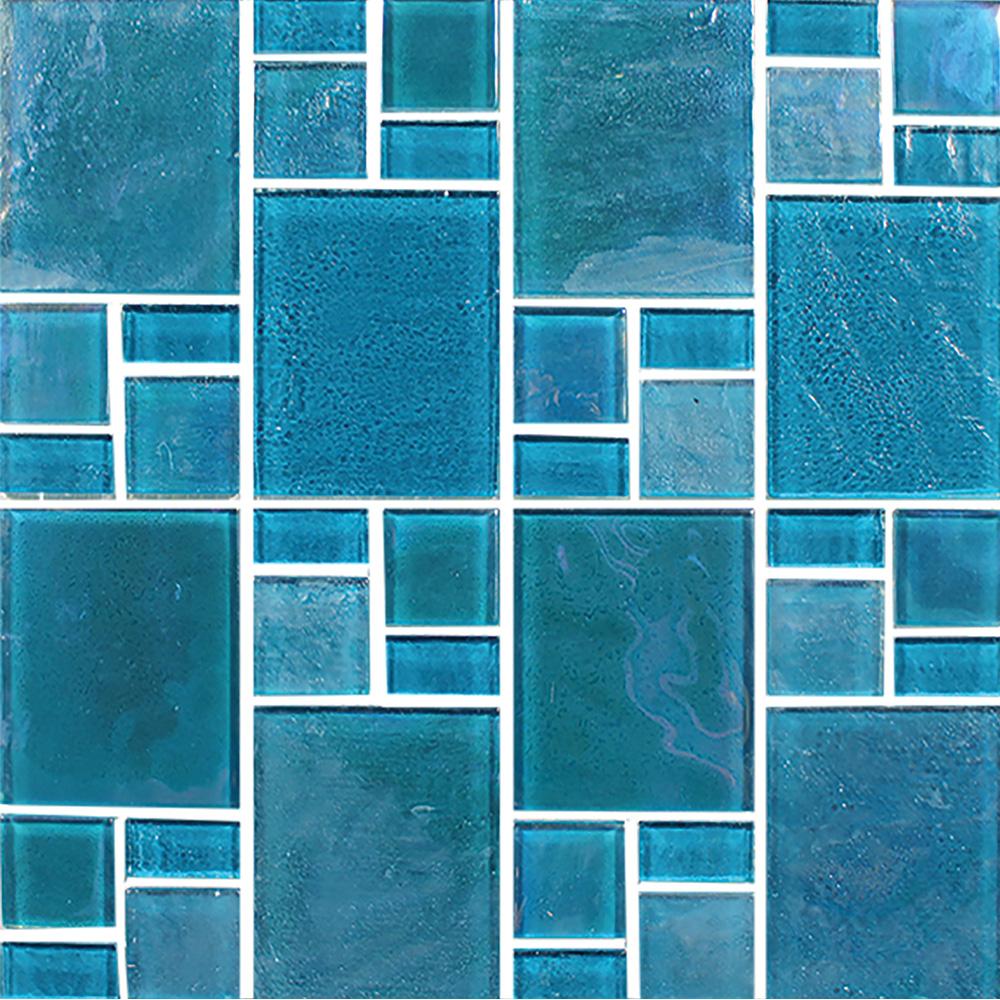 Piazza Turquoise Random Glass Tile 
