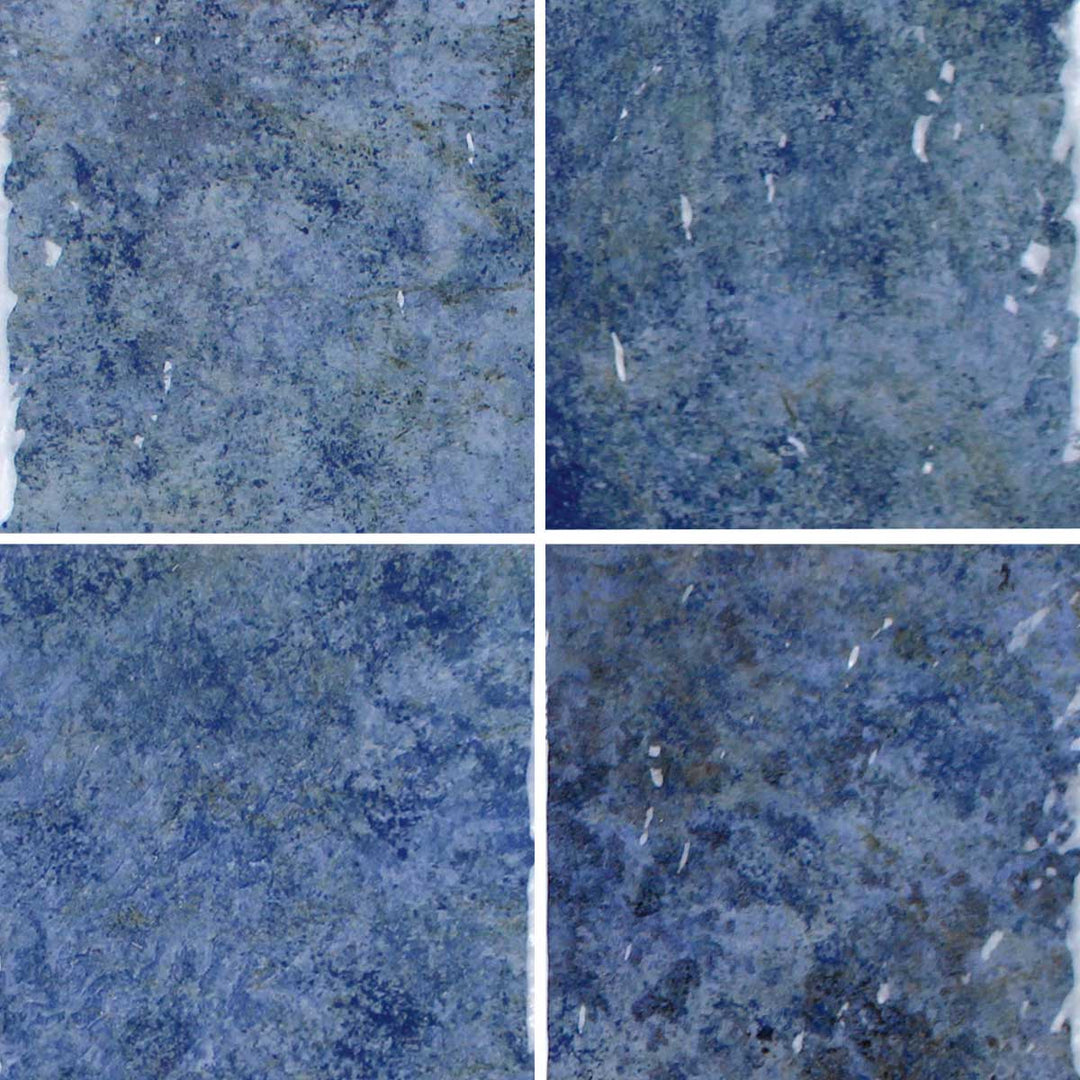 6x6 Aquatica Reef Series porcelain pool tile with deep blue tones and natural textured variation
