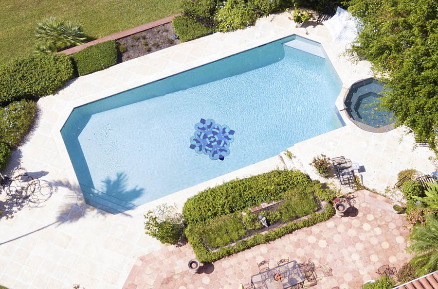 Regal Medallion on Bottom of Swimming Pool Submerged