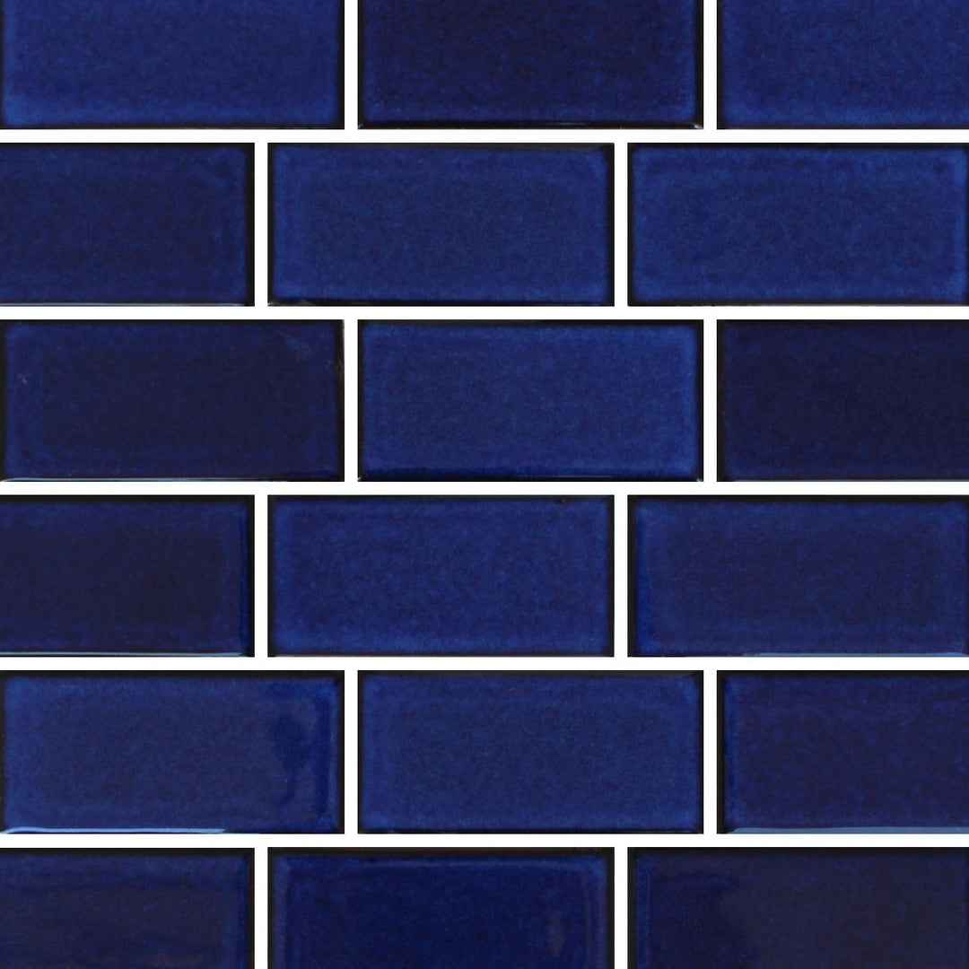 Royal Blue 2x4 Subway Waterline Pool Tile