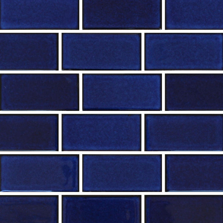 Royal Blue 2x4 Subway Waterline Pool Tile