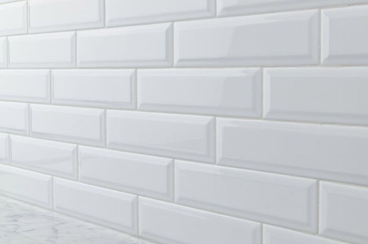 Salt White Glossy 3x9 Backsplash Kitchen Ceramic Tile