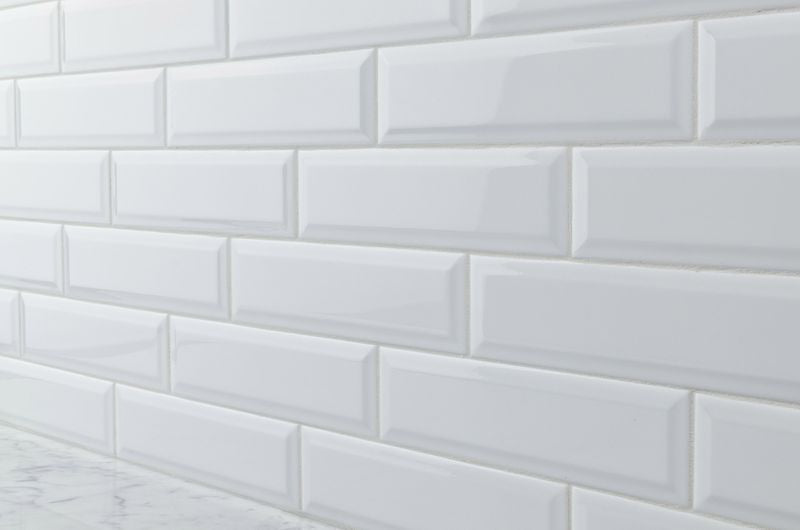 Salt White Glossy 3x9 Backsplash Kitchen Ceramic Tile