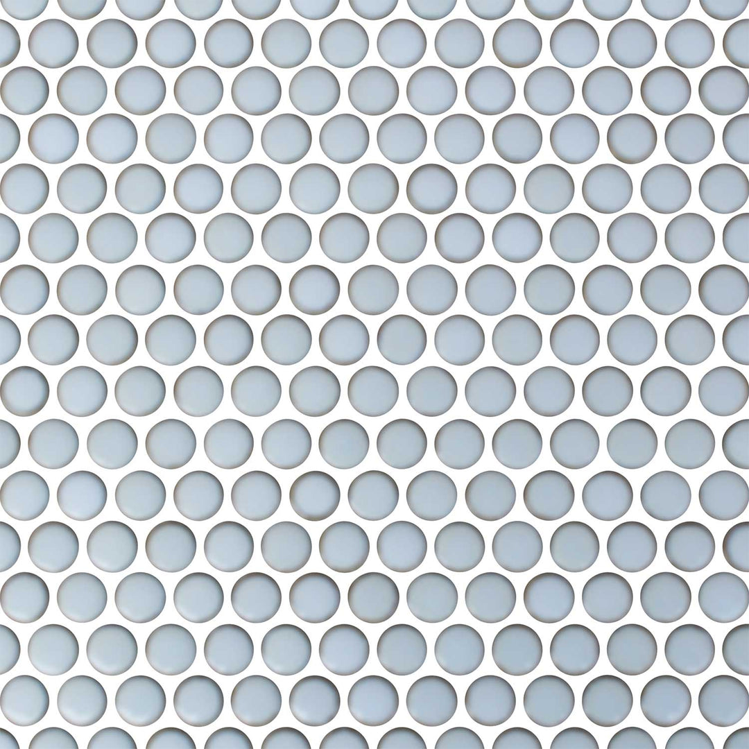 Satin Silver Penny Round Porcelain Tile Mosaics