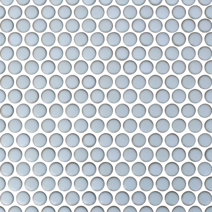 Satin Silver Penny Round Porcelain Tile Mosaics