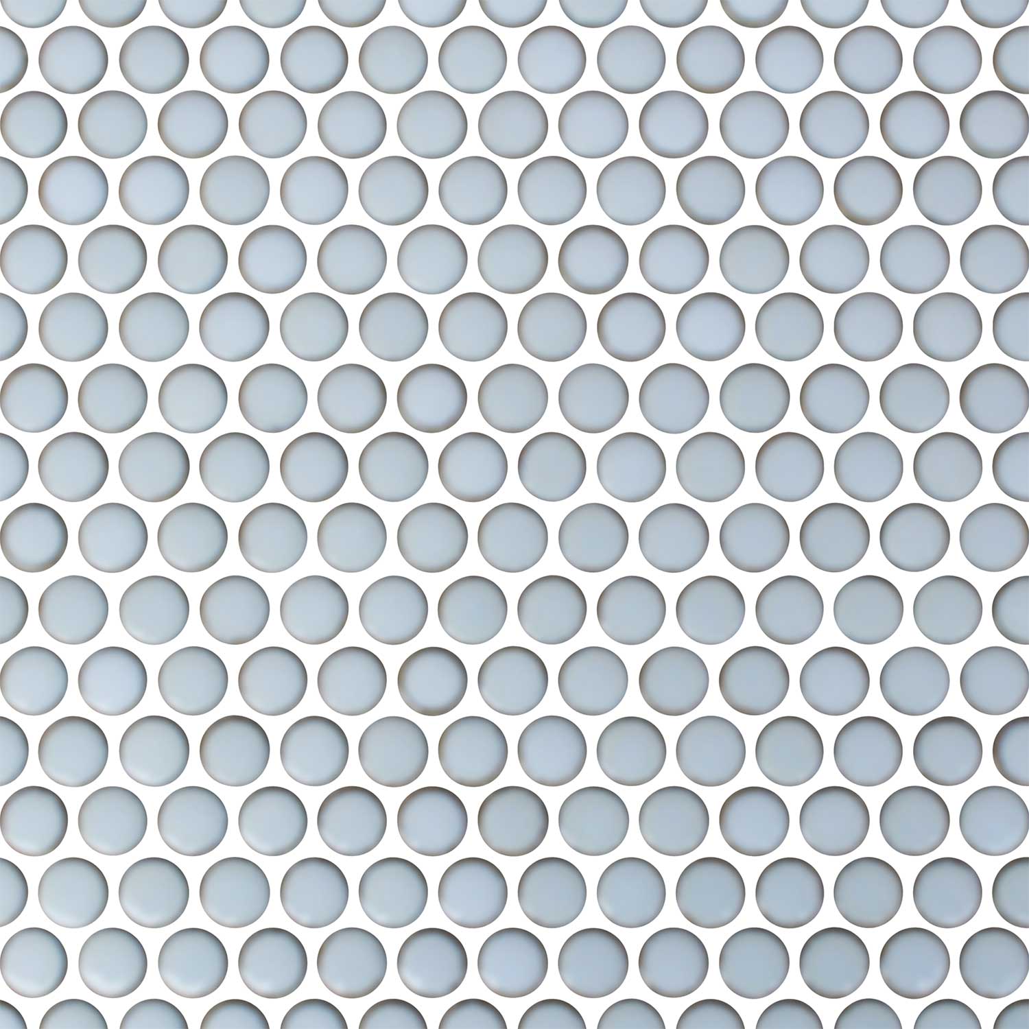 Modern Rounded Tile Satin Silver Penny Round Porcelain Mosaic Tile – AquaTiles