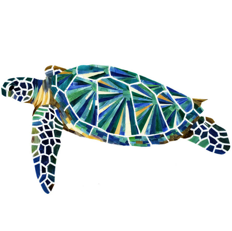 Sea Turtle Glass Pool Mosaic Small