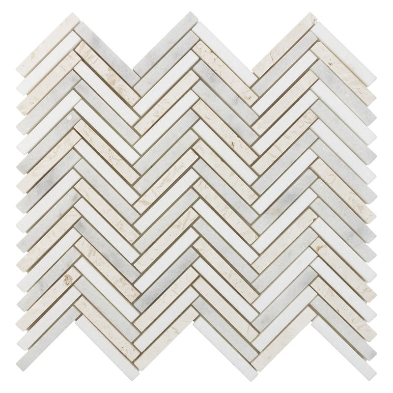 Shorelines Cream Herringbone Natural Stone Tile