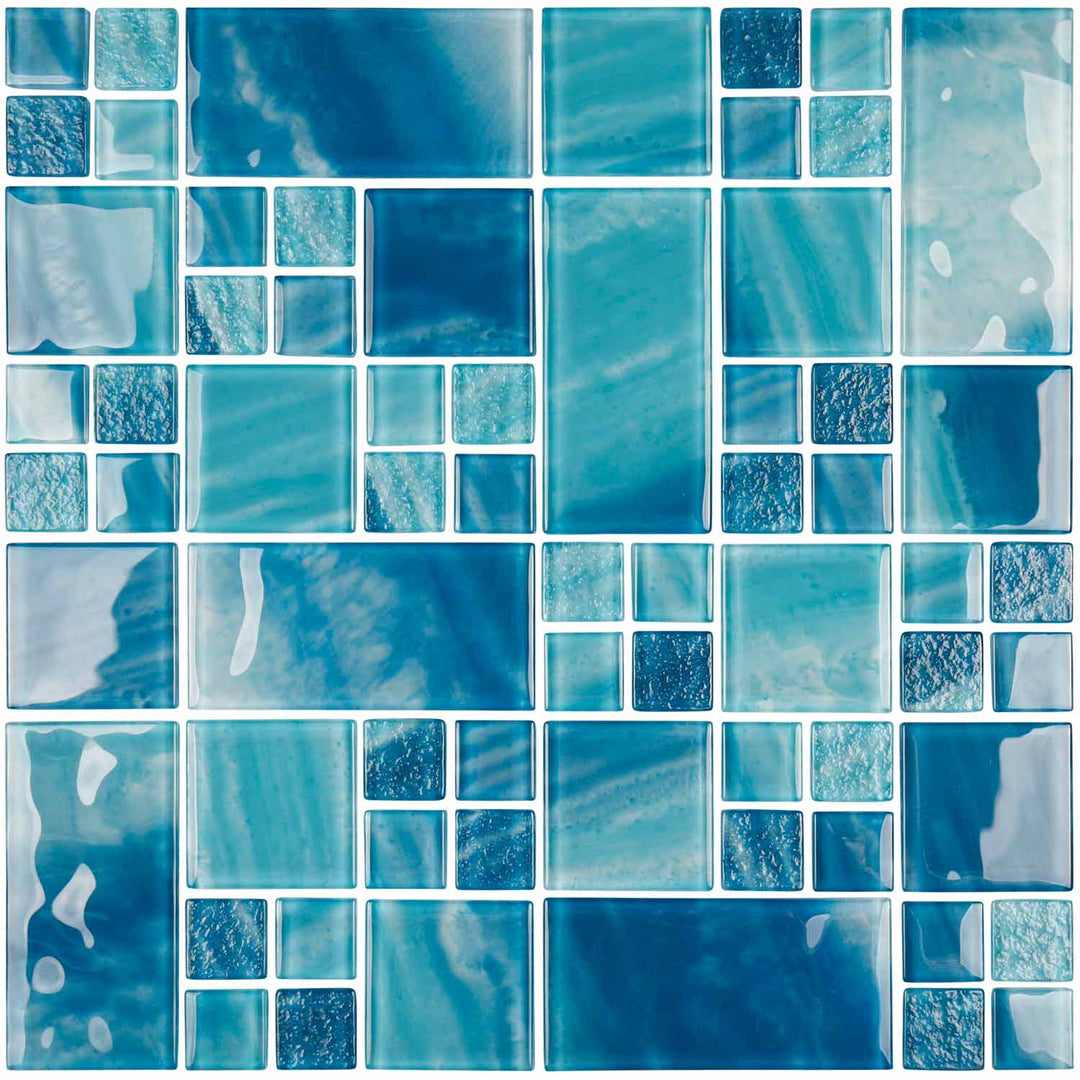 Sky Blue Ocean Glass Tile Mosaic