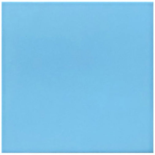 Solid Baby Blue Glossy Porcelain 6x6 Bullnose Tile