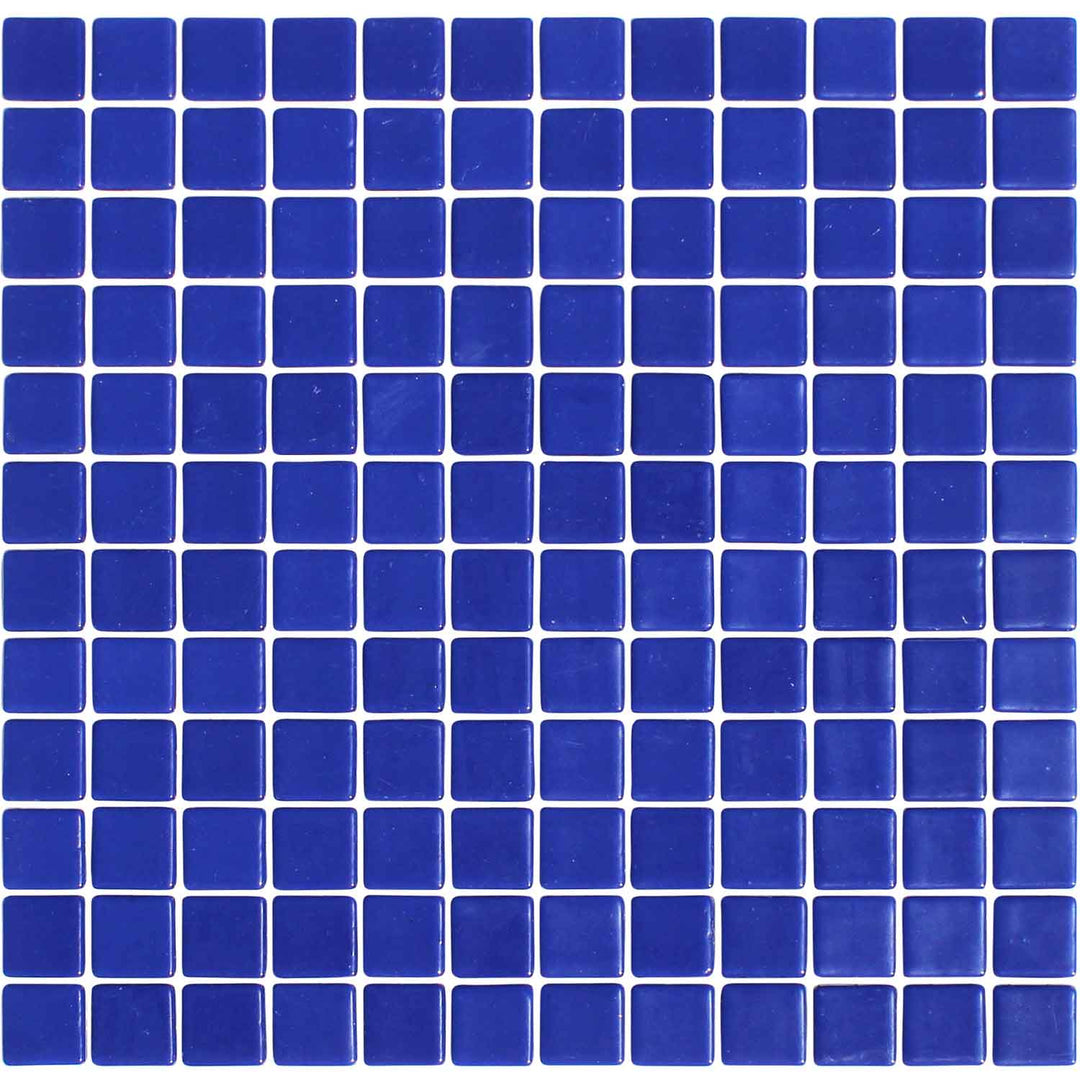 Solid Cobalt Blue 1" x 1" Glass Tile