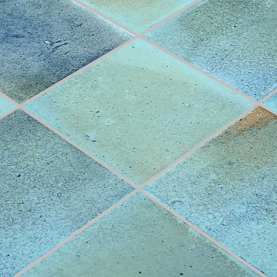 Verdigris Aqua Teal Mix 6x6 Waterline Porcelain Tile