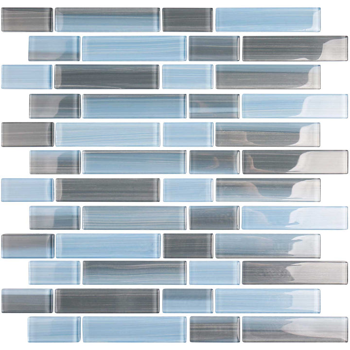 Vista Blue Gray Glass Mosaic Tiles