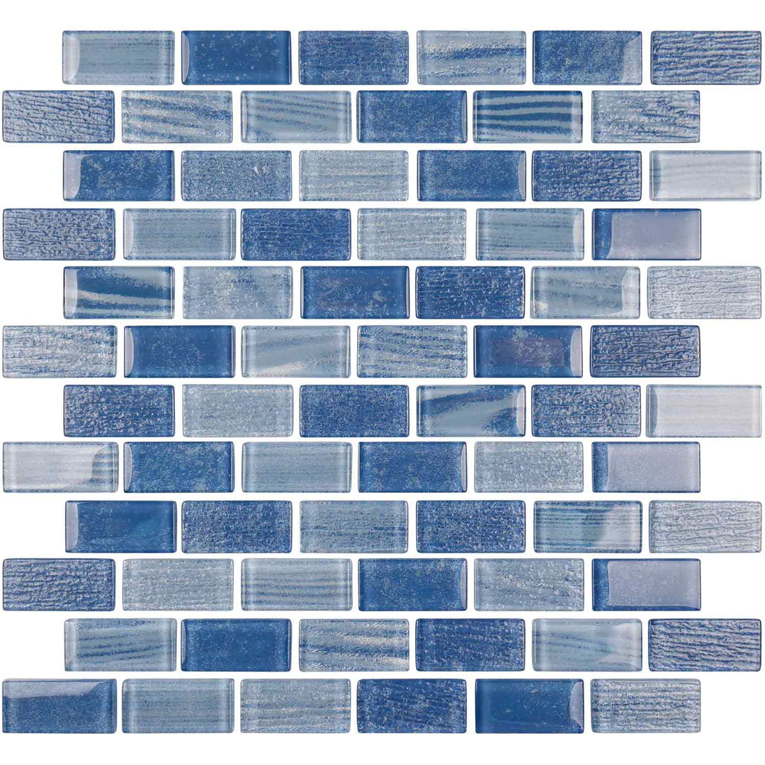 Wave Aqua Blue 2x2 Glass Pool Tile