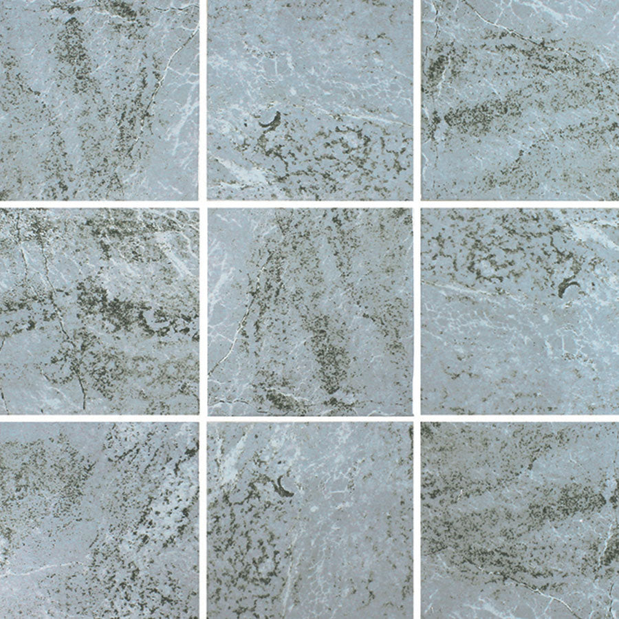 Nine square tiles of a gray marble pattern