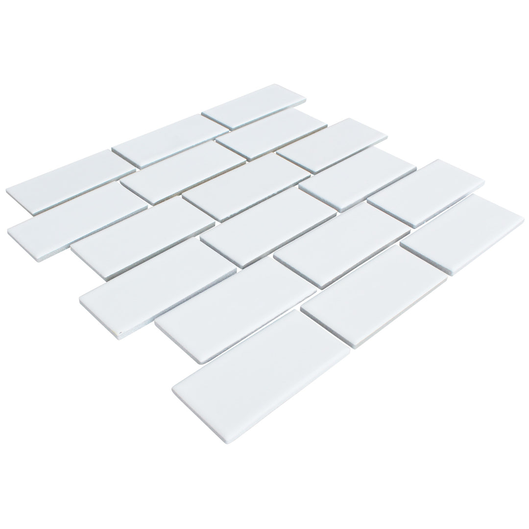 White Glossy 2x4 Porcelain Tile