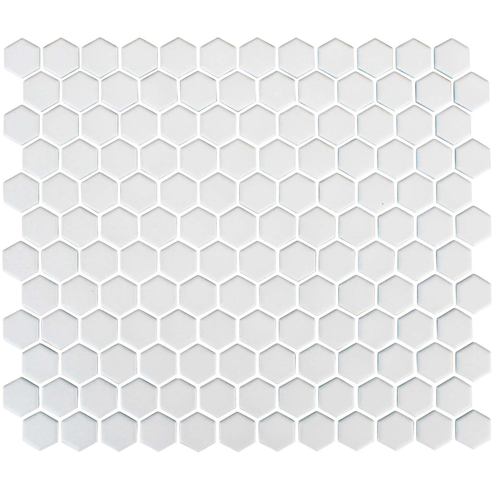 White Matte Hexagon 1x1 Porcelain Tile
