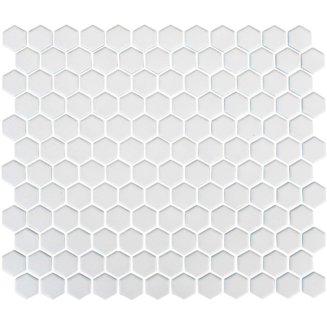 White Matte Hexagon 1x1 Porcelain Tile