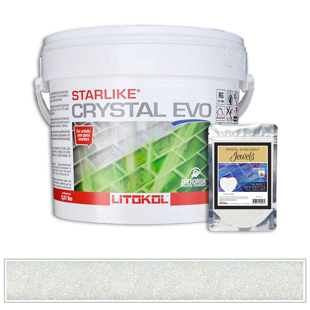 White Pearl - Starlike Crystal Evo 700 Epoxy Tile Grout, 5.5 lb. Pail