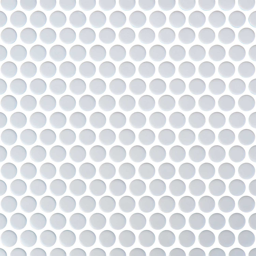 White Penny Round Porcelain Tile Mosaics