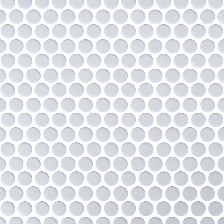 White Penny Round Porcelain Tile Mosaics