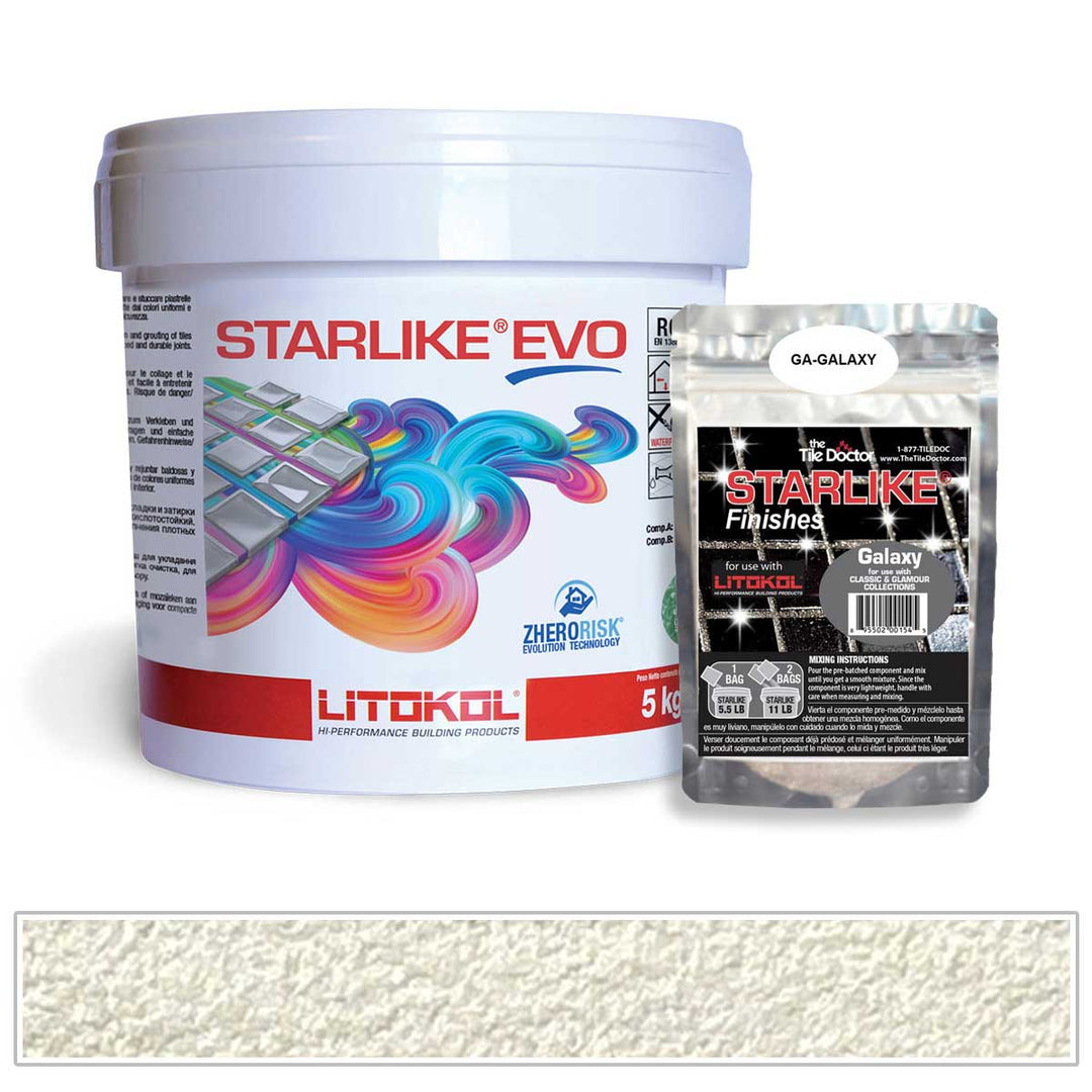 Bianco Assoluto - Starlike Evo 100 Epoxy Tile Grout Galaxy Shimmer Pack