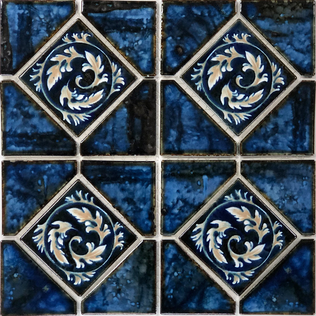 Oyster Blue 6" x 6" Decorative Porcelain Pool Tile