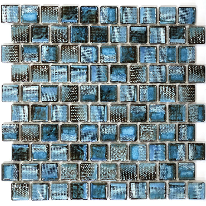 Aspen Blue 1x1 Porcelain Waterline Pool Tile