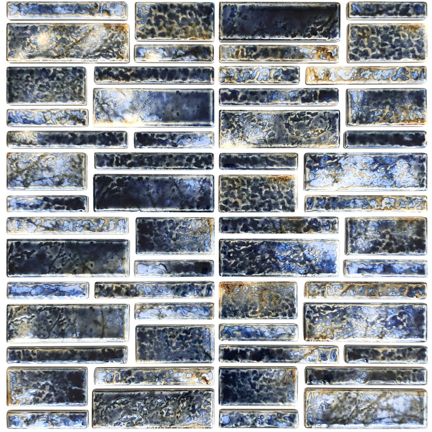 Autumn Blue Random Block Porcelain Waterline Pool Tile – AquaTiles