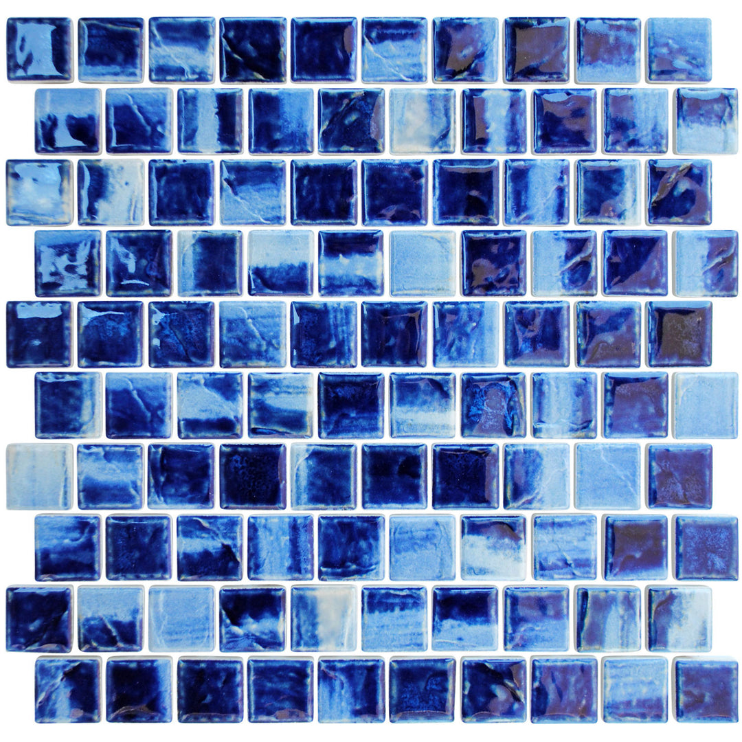 Blue Wave Crest 1x1 Porcelain Pool Tile