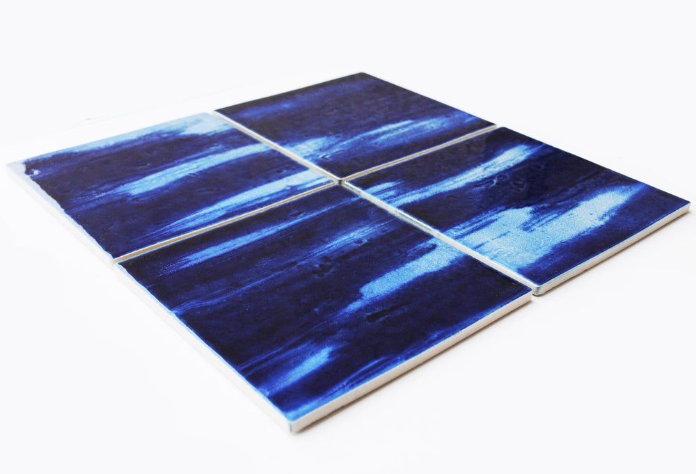 Wave Crest 6x6 Porcelain Pool Tile - Glossy