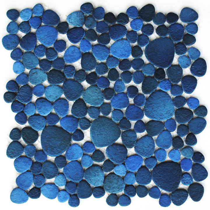 Jade Blue Pebble Stone Matte Porcelain Pool Tile | Shower | Beach Entry | Spa | Backsplash