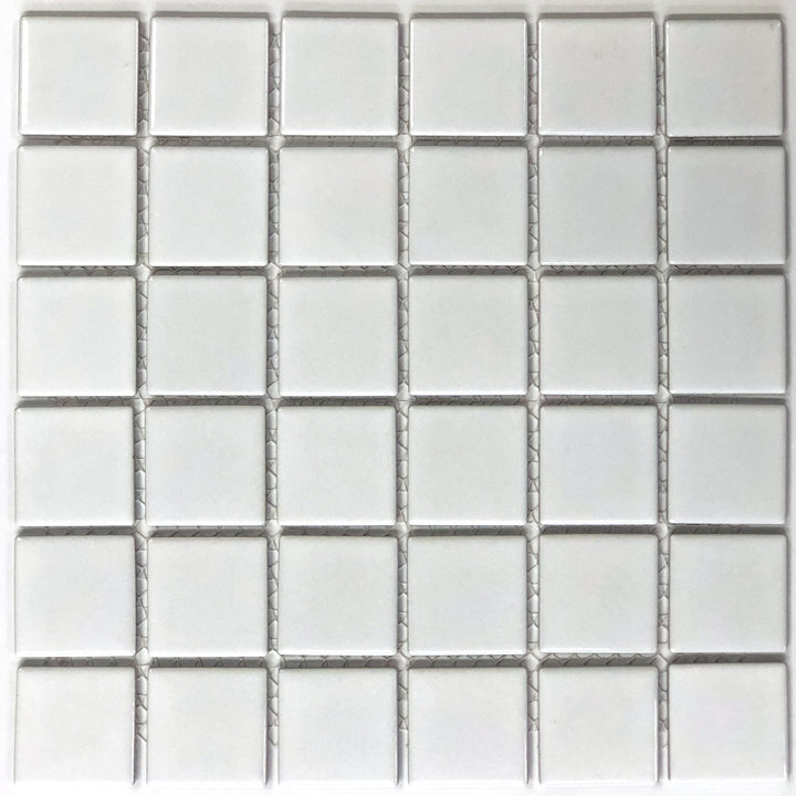 White 2" x 2" Porcelain Pool Tile