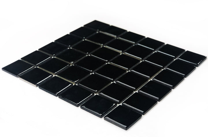 Black 2" x 2" Porcelain Pool Tile