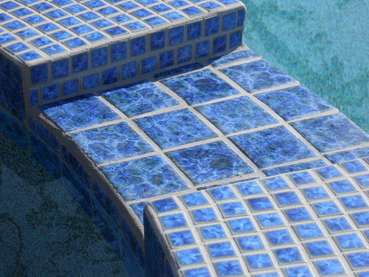 Crystal Blue 1" x 1" Porcelain Pool Tile