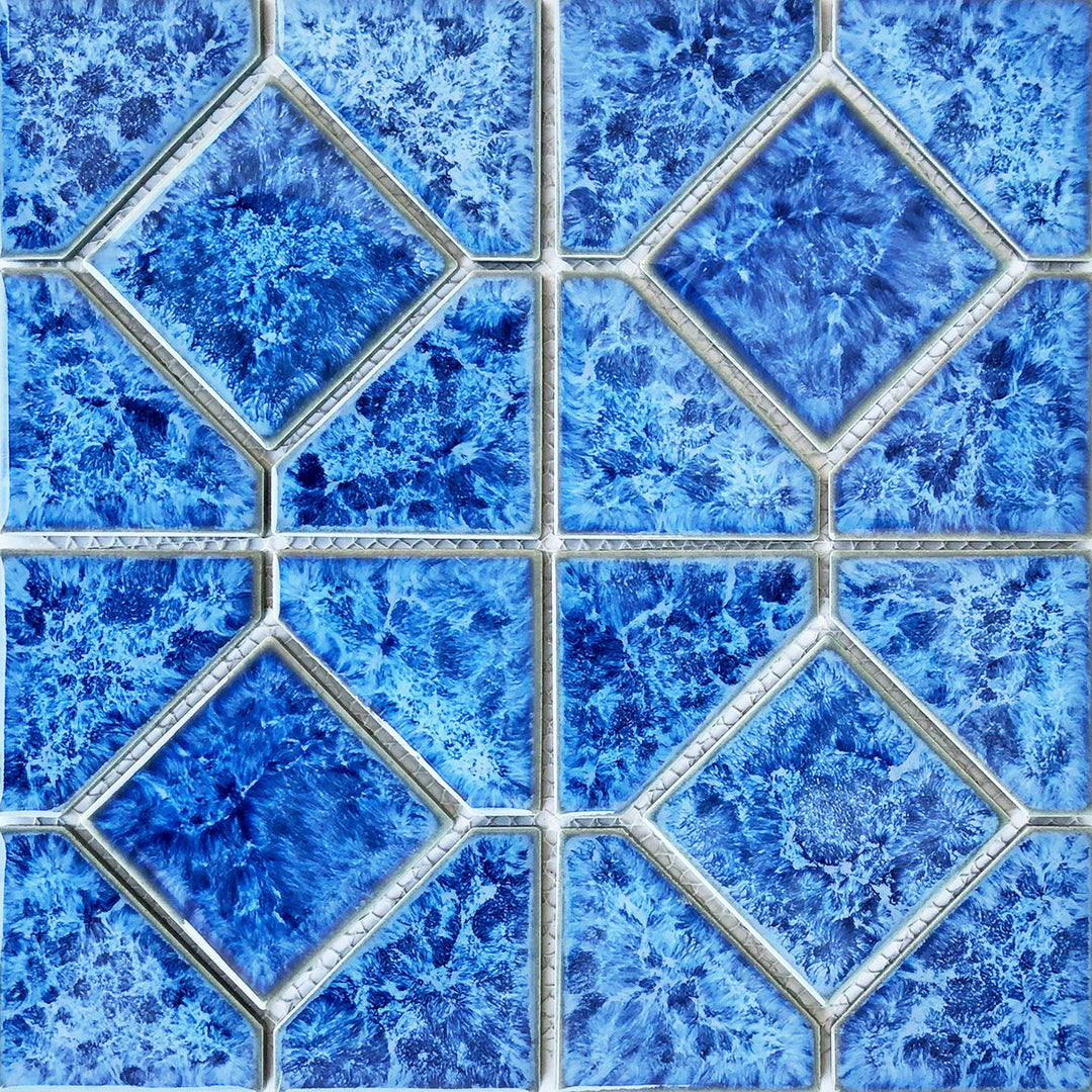 Crystal Blue 6" x 6" Akron Porcelain Pool Tile