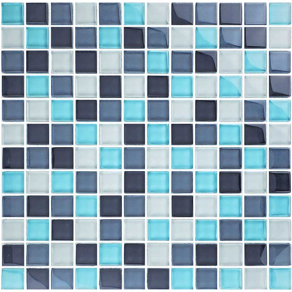 Aqua Blue 1x1 Glass Pool Tile