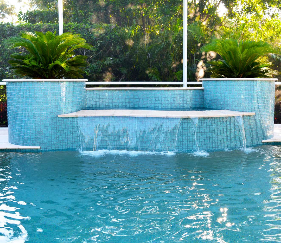 Aquamarine Translucent Random Blocks Glass Tile – AquaTiles