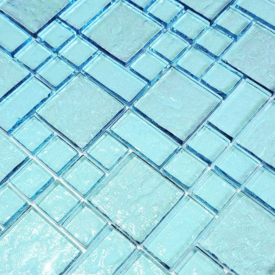 Transluent Tile Aquamarine Translucent Random Blocks Glass Tile – AquaTiles
