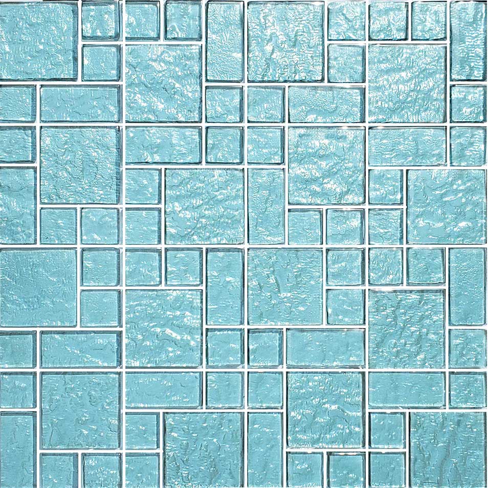 Transluent Tile Aquamarine Translucent Random Blocks Glass Tile – AquaTiles