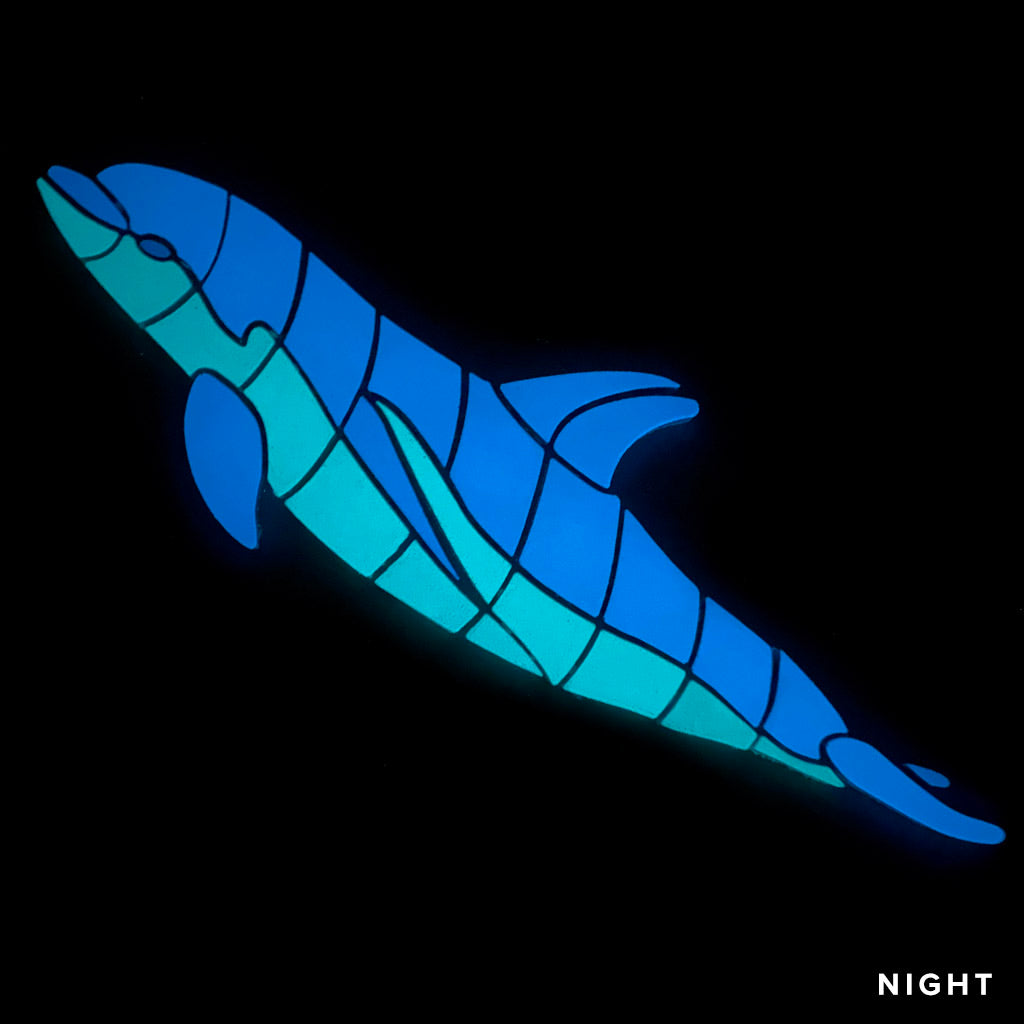 Baby Dolphin Left Glow in the Dark Pool Mosaic