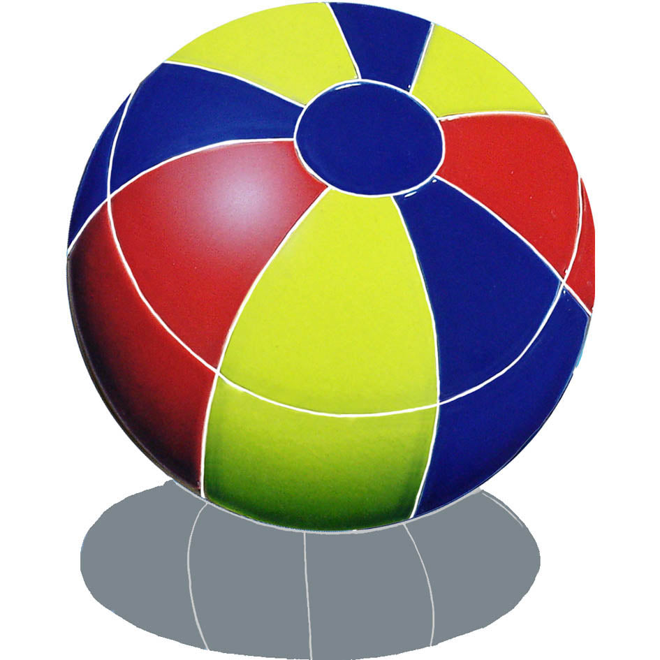 Multi Color Beach Ball with Shadow 9 inch Pool Mosaic