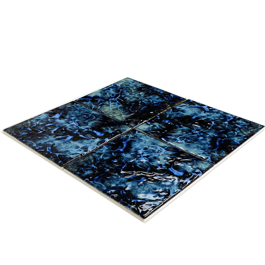 Blue Blend 6x6 Porcelain Waterline Pool Tile