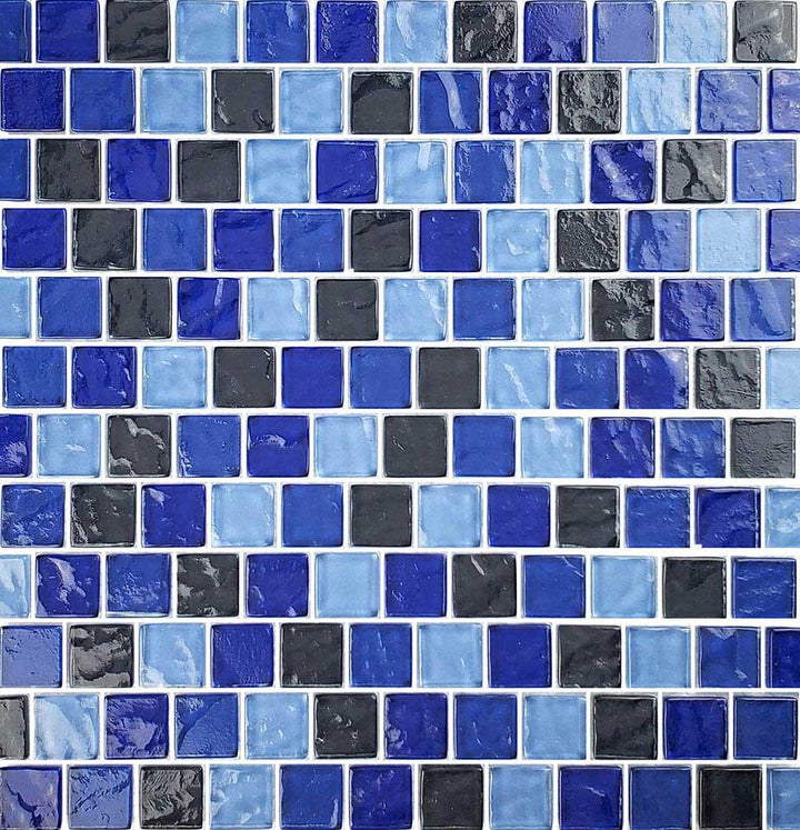 Blue Shadowy Blend 1″ x 1″ Glass Tile