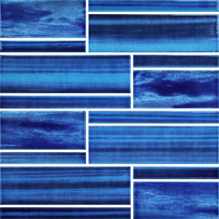 Blue Skyline Linear Porcelain Pool Tile