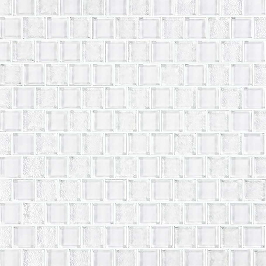 Bright White 1x1 Glass Pool Tile