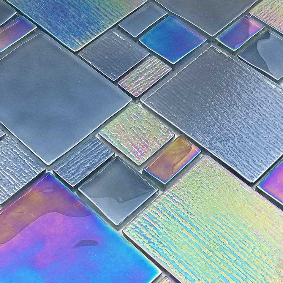 Catalina Island Gray Iridescent Glass Pool Tile