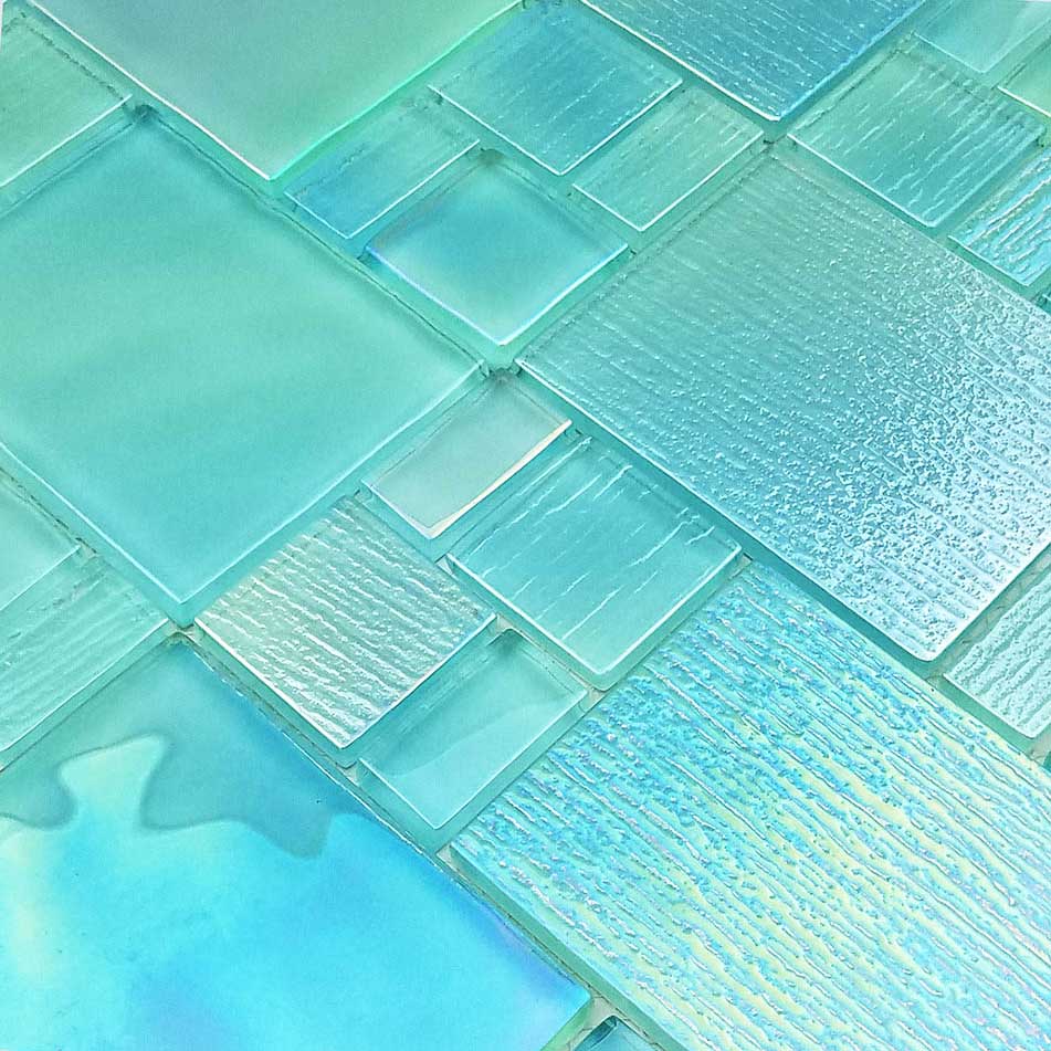 Catalina Island Turquoise Iridescent Glass Pool Tile
